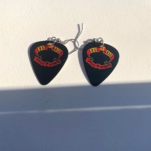 Guns and roses guitar pick earrings